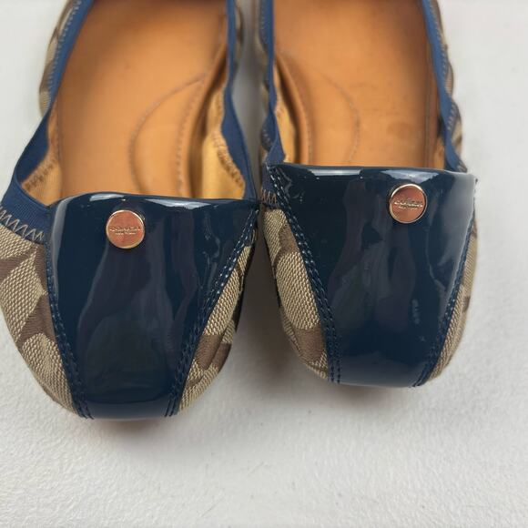 Coach Wanda Signature Logo Canvas Flats Size 7.5 - Picture 3 of 7